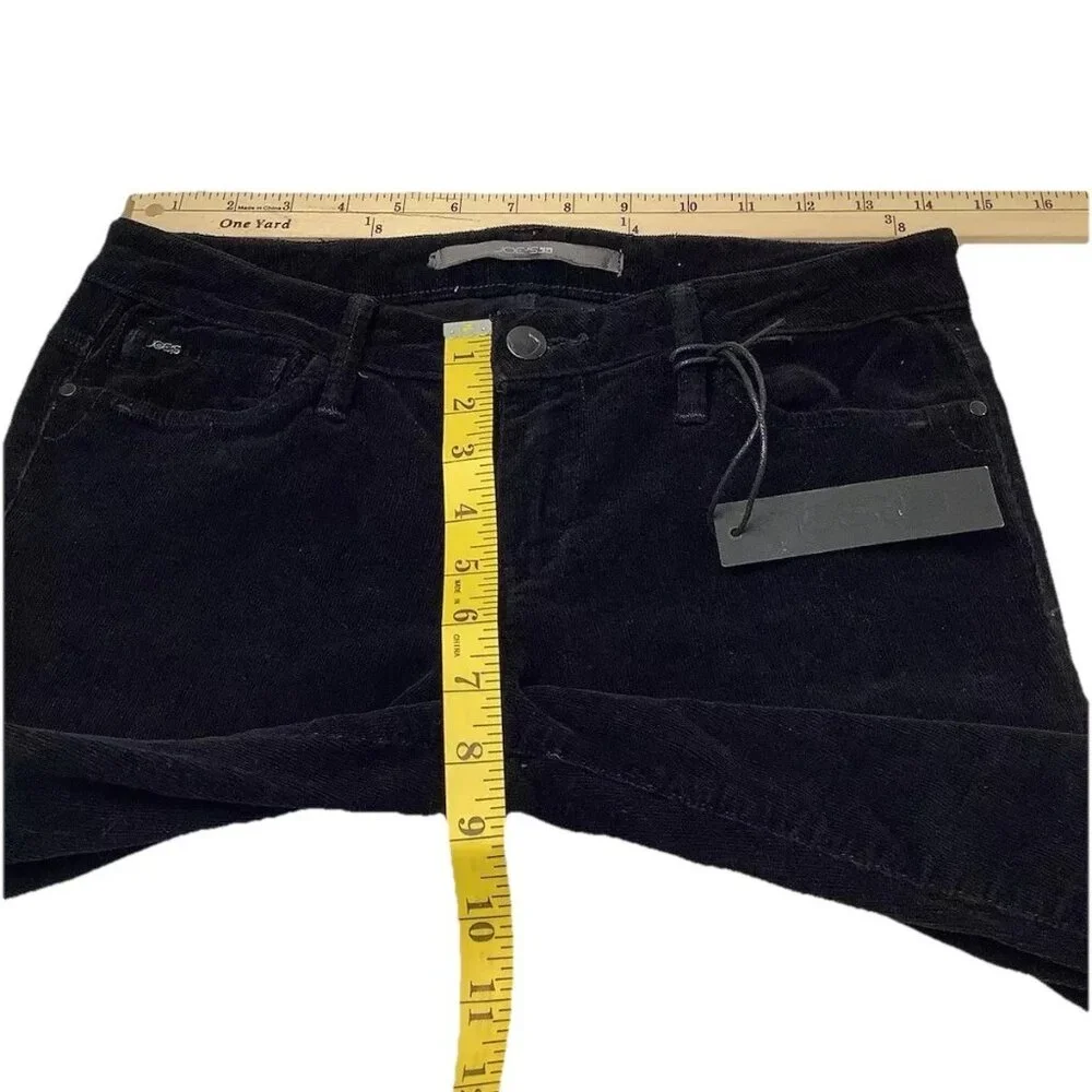 Joes Jeans Womens Chelsea Skinny Ankle Jeans Black Suede Corduroy Size 27